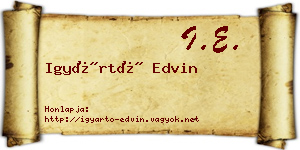 Igyártó Edvin névjegykártya